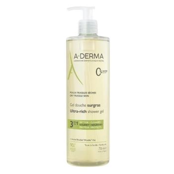 Gel douche surgras A-Derma - flacon-pompe de 750ml