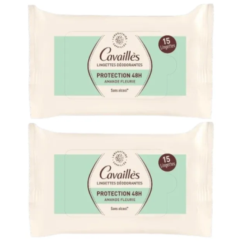 Offre spéciale 2x15 lingettes déodorantes protection 48h Rogé Cavaillès