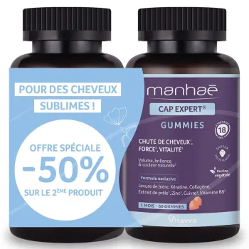 Manhaé Cheveux Expert chute de cheveux offre spéciale 2 mois Vitavea - 2 x 60 gummies