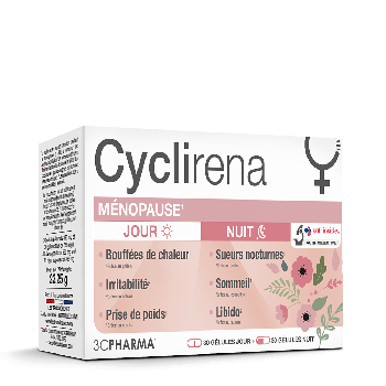 Cyclirena ménopause jour et nuit 3C Pharma - boite de 30 gélules 