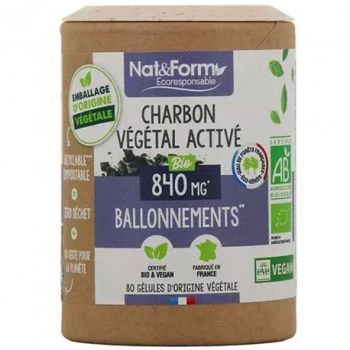 Charbon végétal activé bio ballonnements Nat&Form