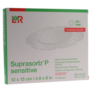 Suprasorb P Sensitive multisite border Pansement hydrocellulaire siliconé Lohmann & Rauscher - 10 pansements de 12x15 cm
