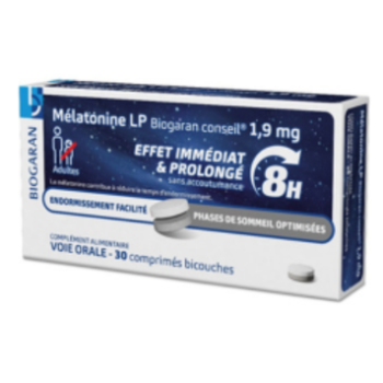 Mélatonine LP effet immédiat et prolongé 8h Biogaran
