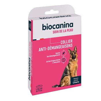 Collier anti-démangeaisons soin de la peau moyens grands chiens Biocanina - un collier de