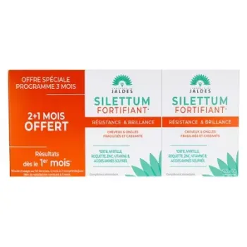 Silettum Fortifiant Jaldes - lot de 3 boîtes de 60 gélules 2+1 offerte