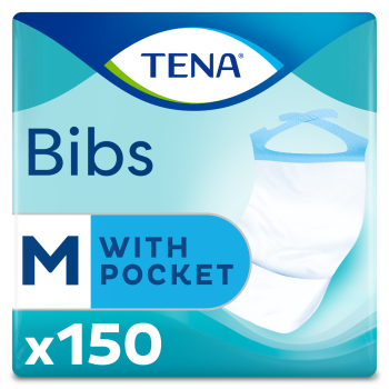 Bibs protections pour repas 37x46 cm taille M Tena - paquet de 150 protections