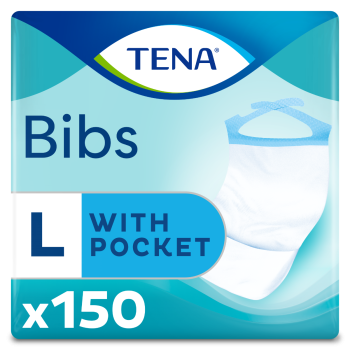 Bibs protections pour repas 37x66 cm taille L Tena - paquet de 150 protections