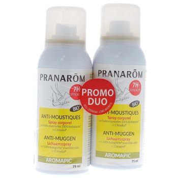 Aromapic Spray corps anti-moustique Pranarôm - lot de 2 sprays de 75 ml