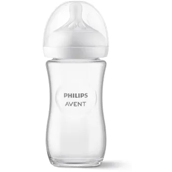 Biberon Natural Response en verre 0 mois et plus Avent