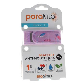 Bracelet anti-moustique rechargeable junior Para'kito - 1 bracelet + 2 recharges