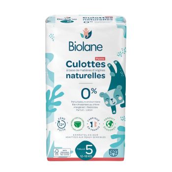 Couches culottes naturelles taille 5 Biolane - sachet de 40 couches culottes