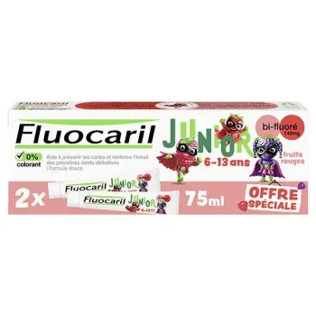 Dentifrice junior 1ères dents définitives fruits rouges Fluocaril