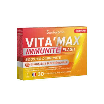 Vita'Max Immunité Flash booster d'immunité Santarome - boite de 30 comprimés