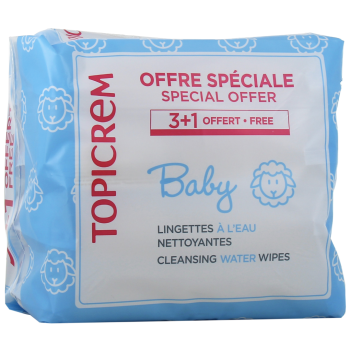 Lingettes nettoyantes à l'eau baby Topicrem