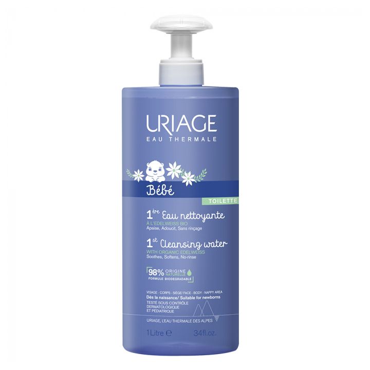 1ère eau nettoyante bébé Uriage - flacon de 1L
