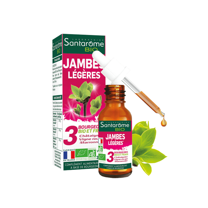 3 bourgeons BIO et frais jambes légères Santarome bio - flacon de 30 ml