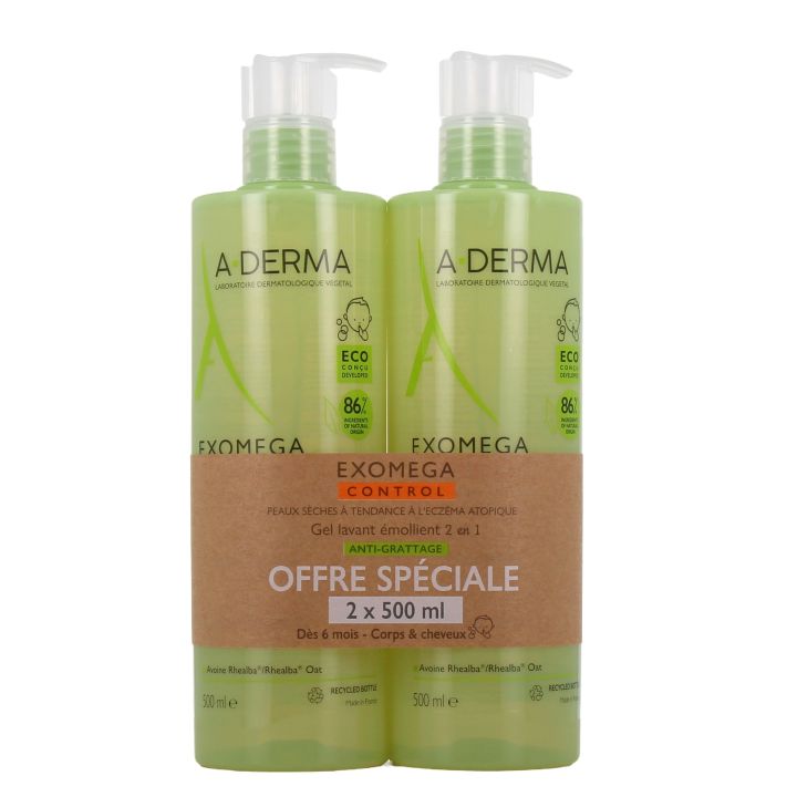 Exomega Control Gel Lavant Emollient Anti-Grattage A-Derma