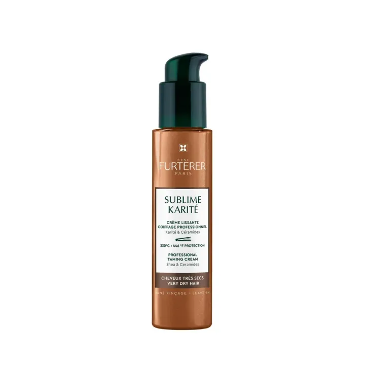 Sublime Karité crème lissante coiffage professionnel René Furterer - flacon-pompe de 100ml
