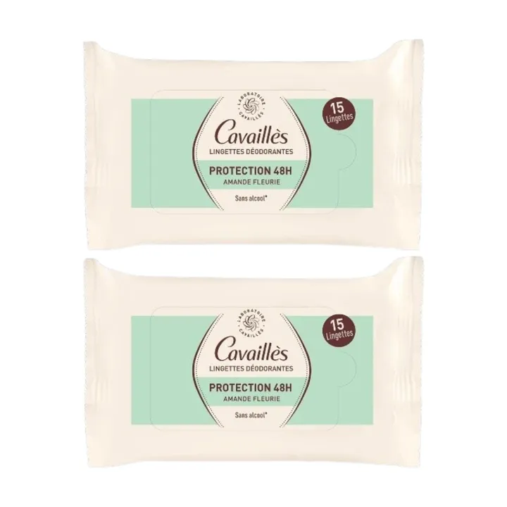 Offre spéciale 2x15 lingettes déodorantes protection 48h Rogé Cavaillès
