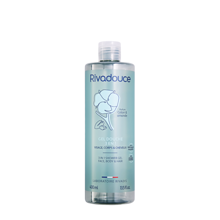 Gel douche 3en1 Coton & Amande Rivadouce