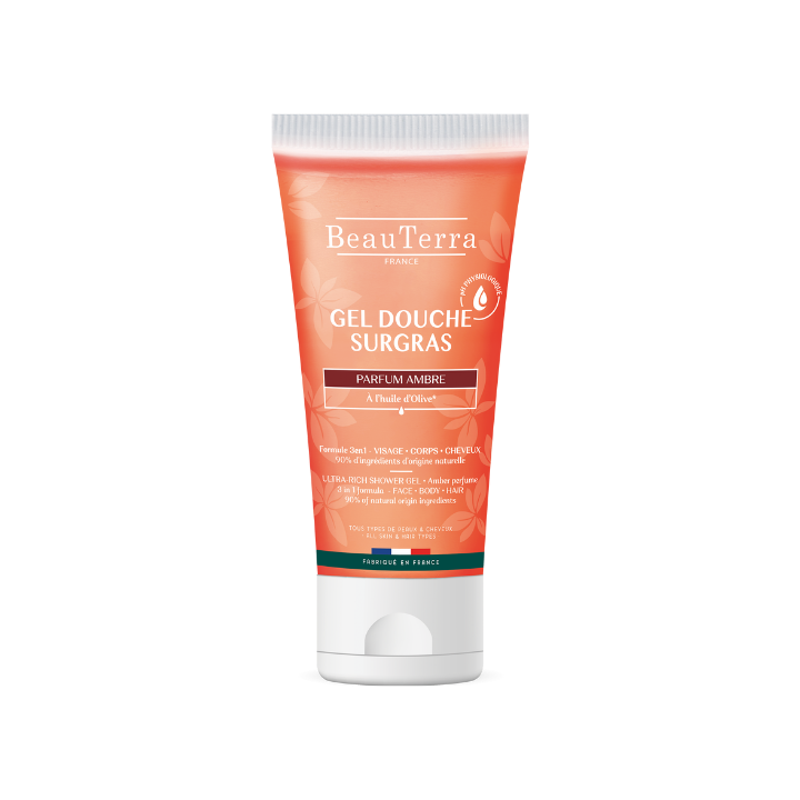 Gel douche Surgras Ambre BeauTerra - tube de 200ml