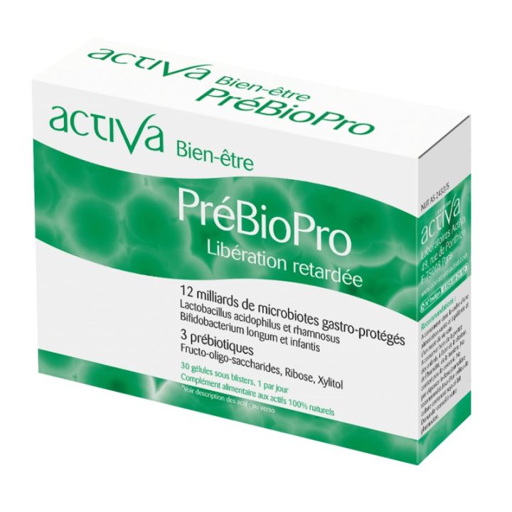 Bien-être PréBioPro libération retardée Activa - boîte de 30 gélules