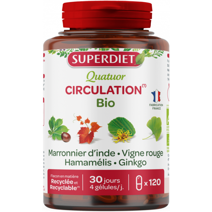 Quatuor Circulation bio Super Diet - pot de 120 gélules