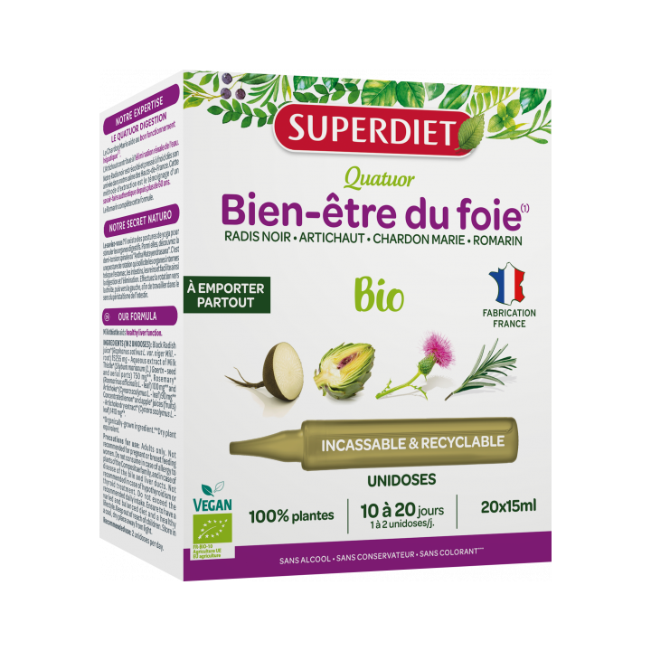 Quatuor Bien-être du foie bio Superdiet