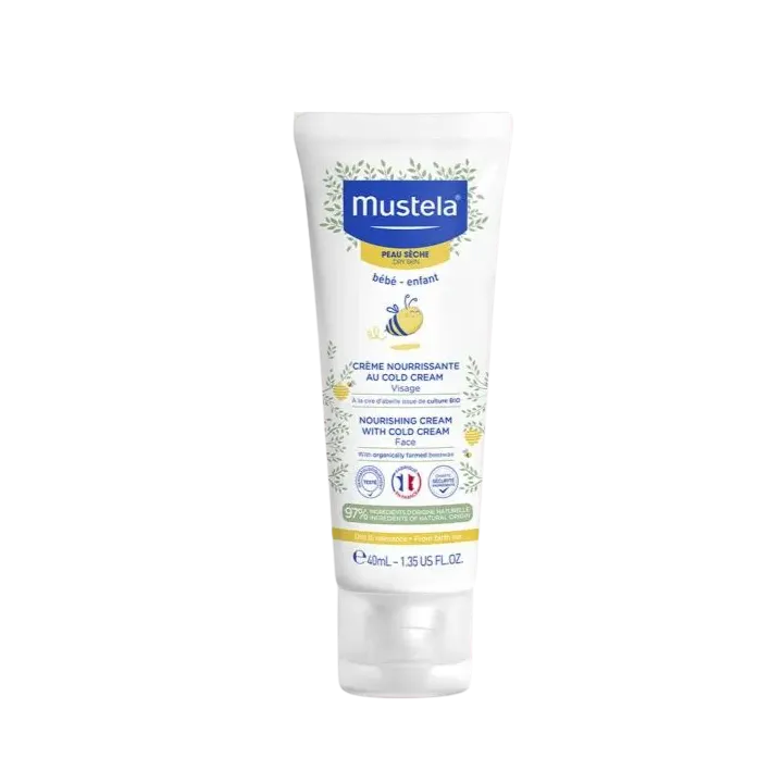 Crème nourrissante au cold cream visage Mustela - tube de 40 ml