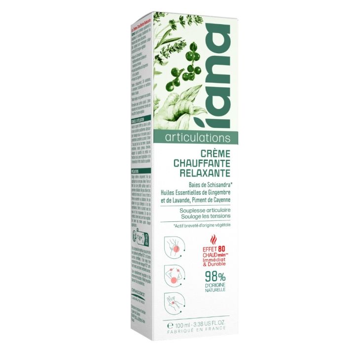 Crème chauffante relaxante artculations Iana - tube de 100ml