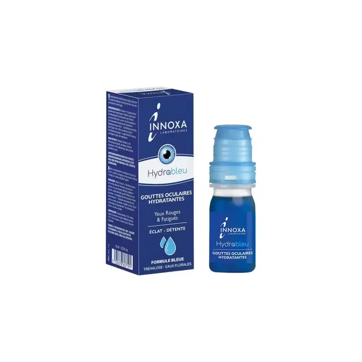 Hydrableu Gouttes oculaires hydratantes yeux rouges et fatigués formule bleue Innoxa - flacon de 10ml