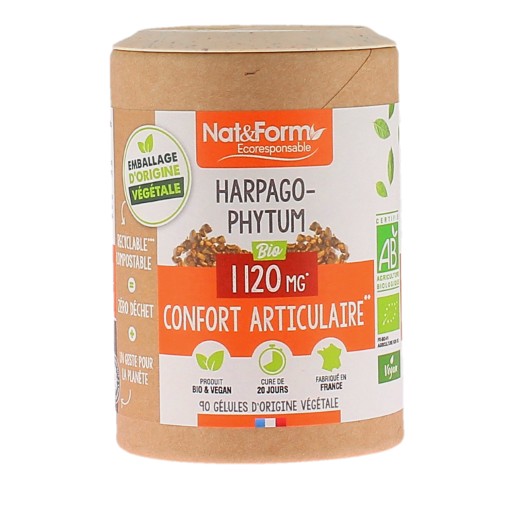 Harpagophytum bio Confort articulaire Nat&Form - pot de 90 gélules