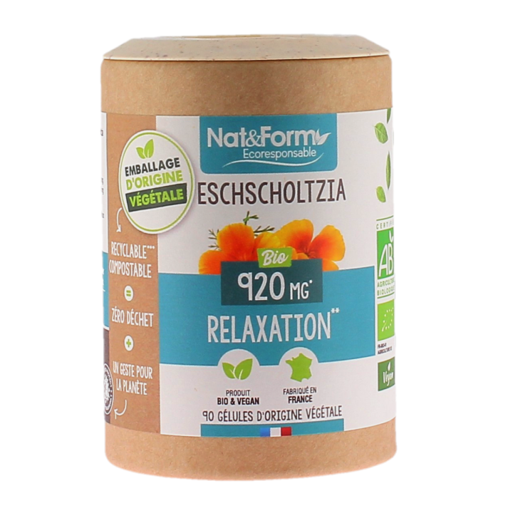 Eschscholtzia bio Relaxation Nat&Form - pot de 90 gélules