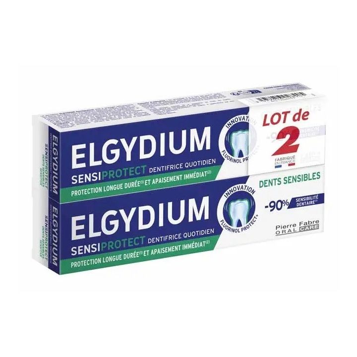 Sensiprotect Dentifrice dents sensibles Elgydium - lot de 2 tubes de 75ml
