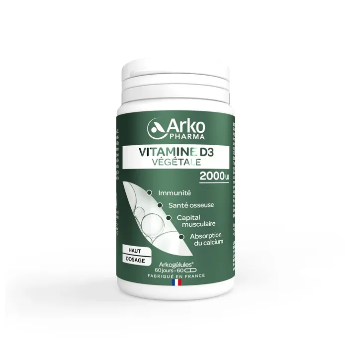 Vitamine D3 végétale 2000ui Arkopharma - 60 gélules