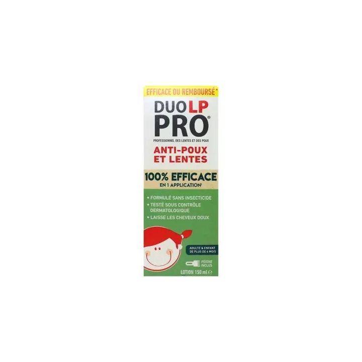 Lotion anti-poux et lentes 1 seul application Duo-LP-Pro