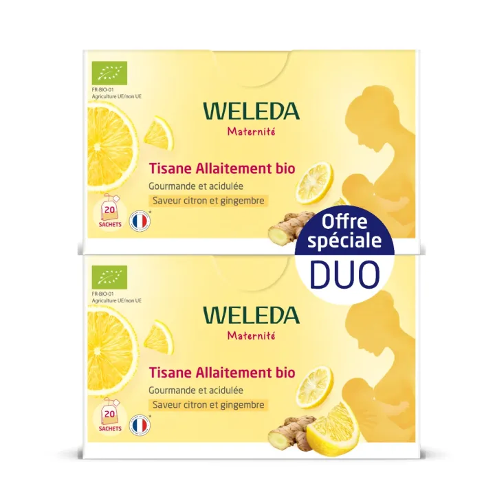 Tisane allaitement bio saveur citron et gingembre Weleda