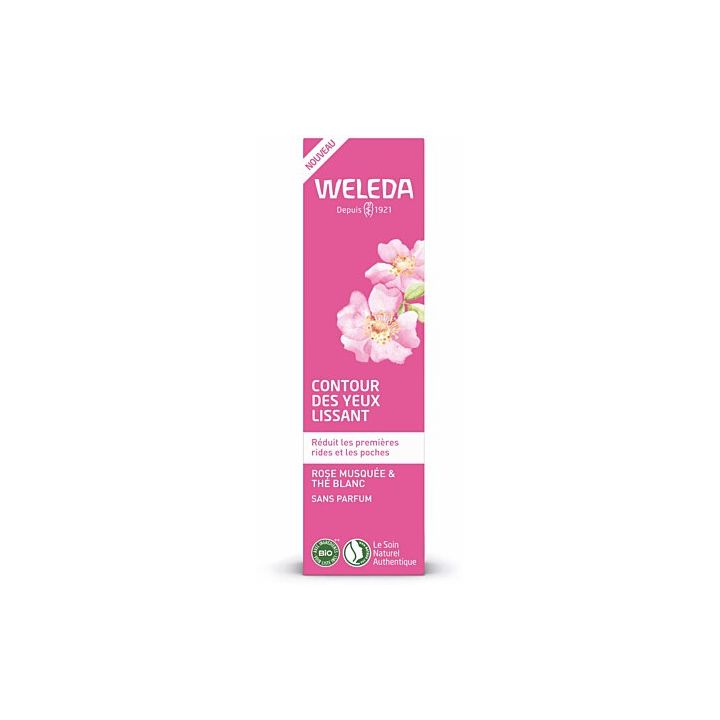 Contour des yeux lissant rose musquée et thé blanc Weleda - tube de12ml