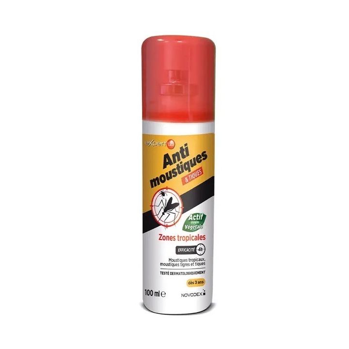 Expert 1.2.3 spray répulsif anti- moustiques et tiques zones tropicales Novodex