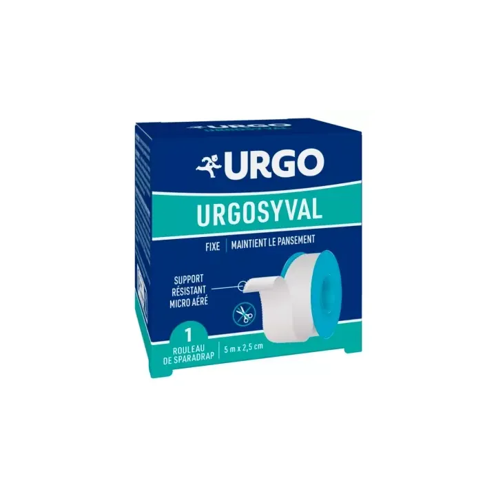 Urgosyval rouleau de Sparadrap blanc Urgo - 1 rouleau de 5m x 2,5cm