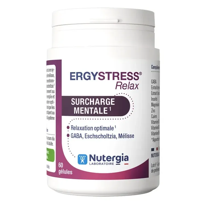Ergystress Relax surcharge mentale Nutergia - pot de 60 gélules