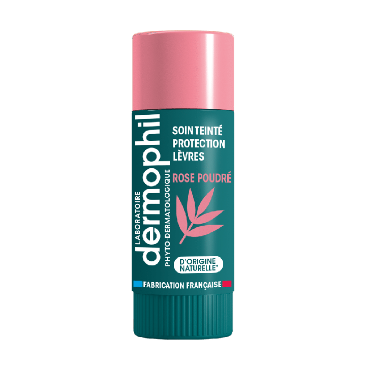 Stick lèvres soin teinté rose poudré Dermophil - stick de 4g