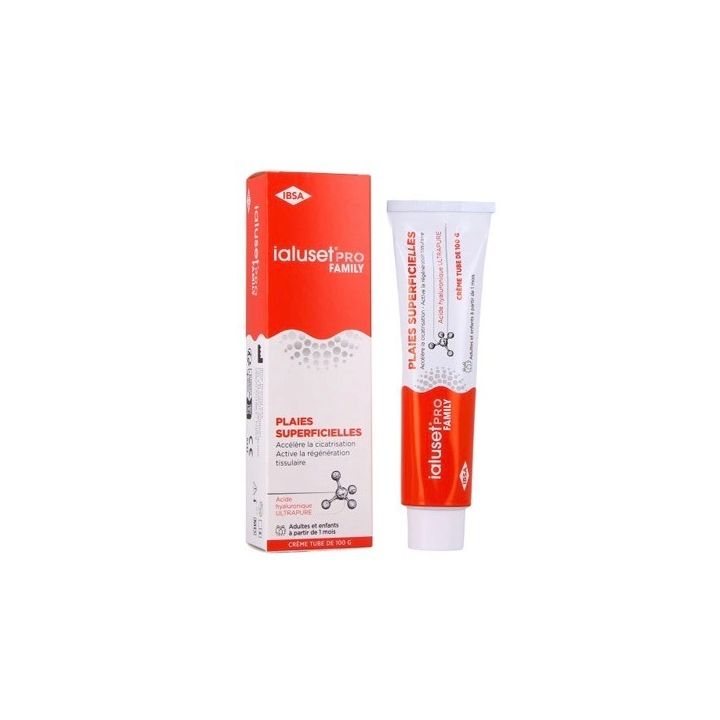 Crème cicatrisante à l'acide hyaluronique Ialuset Pro Family - tube de 100g