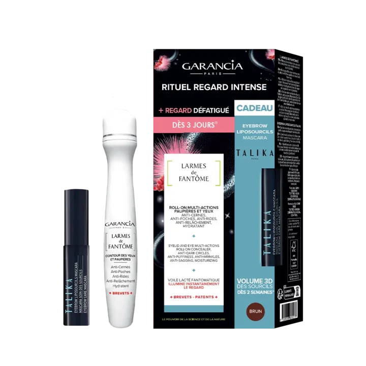 Coffret roll-on yeux Larmes de fantôme + mascara sourcils brun offert Garancia - coffret de 2 produits