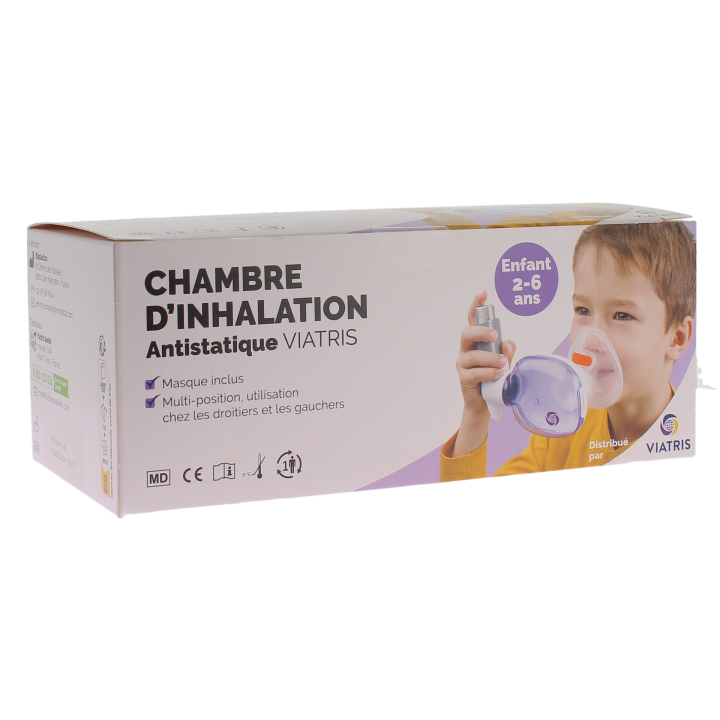 Chambre d'inhalation antistatique enfant 2 à 6 ans Viatris - boite d'une chambre d'inhalation