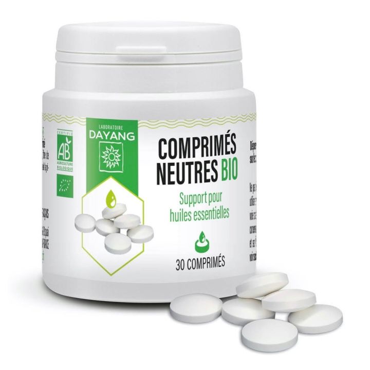 Comprimés neutres bio Dayang - pot de 30 comprimés