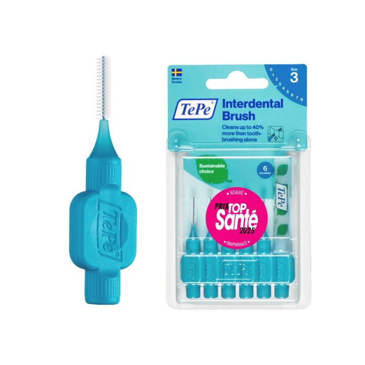 Brossettes interdentaires originales bleu taille 3 (0.6 mm) TePe
