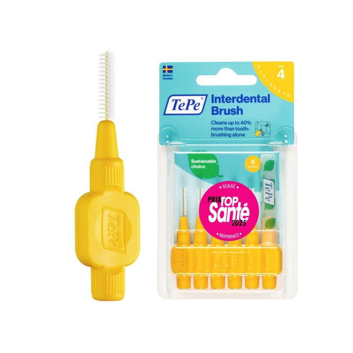 Brossettes interdentaires originales jaune taille 4 (0.7 mm) TePe