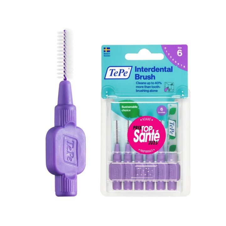 Brossettes interdentaires originales violet taille 6 (1.1 mm) TePe