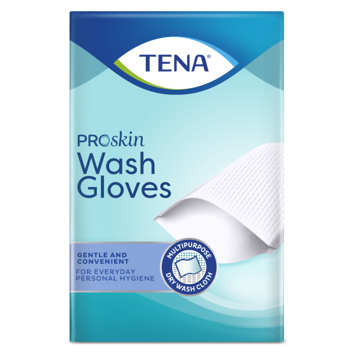 Gants de toilette jetables ProSkin Wash Gloves Tena - boîte de 50 gants
